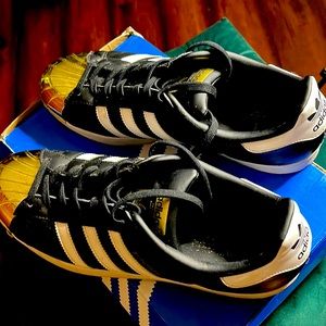 Adidas Super Star Gold Tip Sneakers